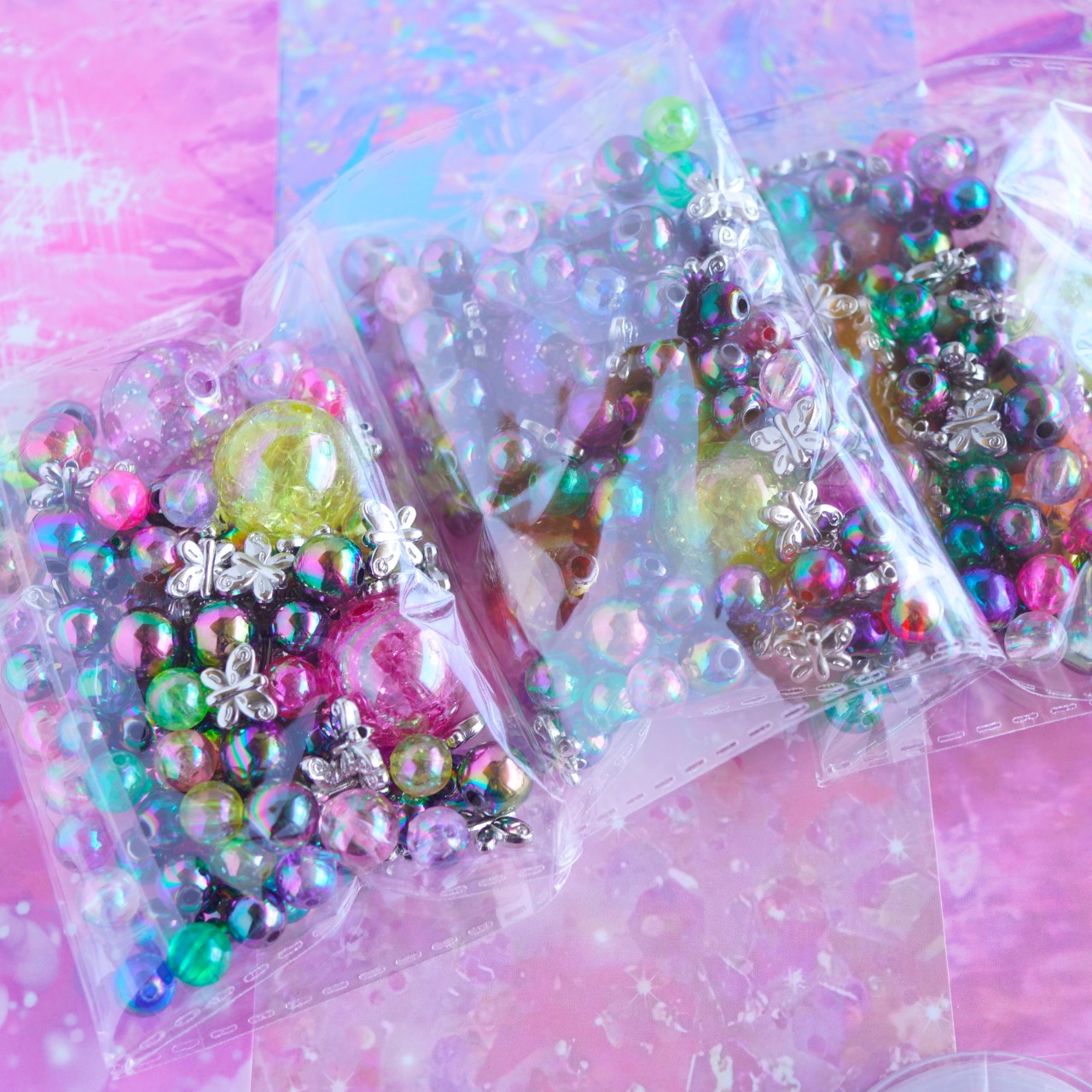 #489【45g】 お得な ミスティックジュエル ブレンド ビーズ / Great Value Mystic Jewel Blend Beads