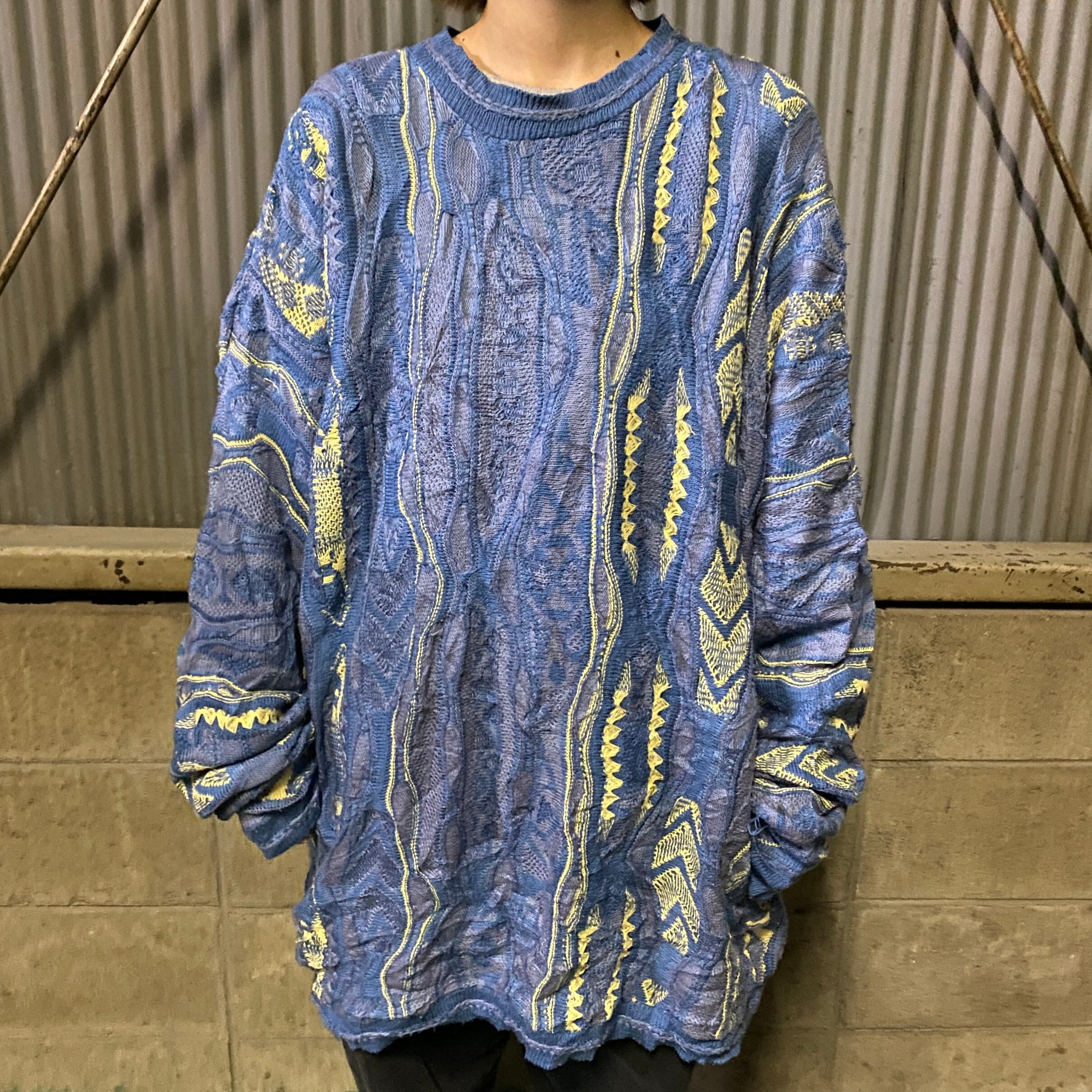 ビッグサイズ 00年代 COOGI クージー BASICS 3Dニット セーター メンズ  