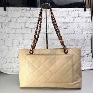 CHANEL シャネル ココマーク キャビアスキン トートバッグ ベージュ A-13746