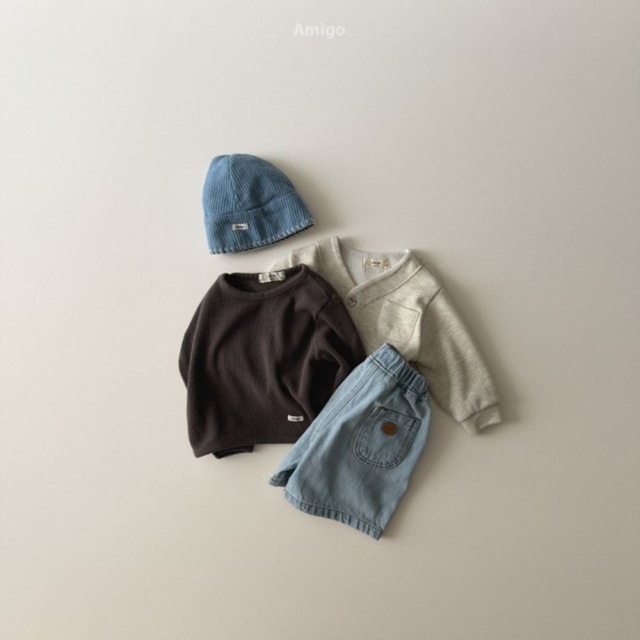 Amigo 26/SS 6部ワイドデニムパンツ