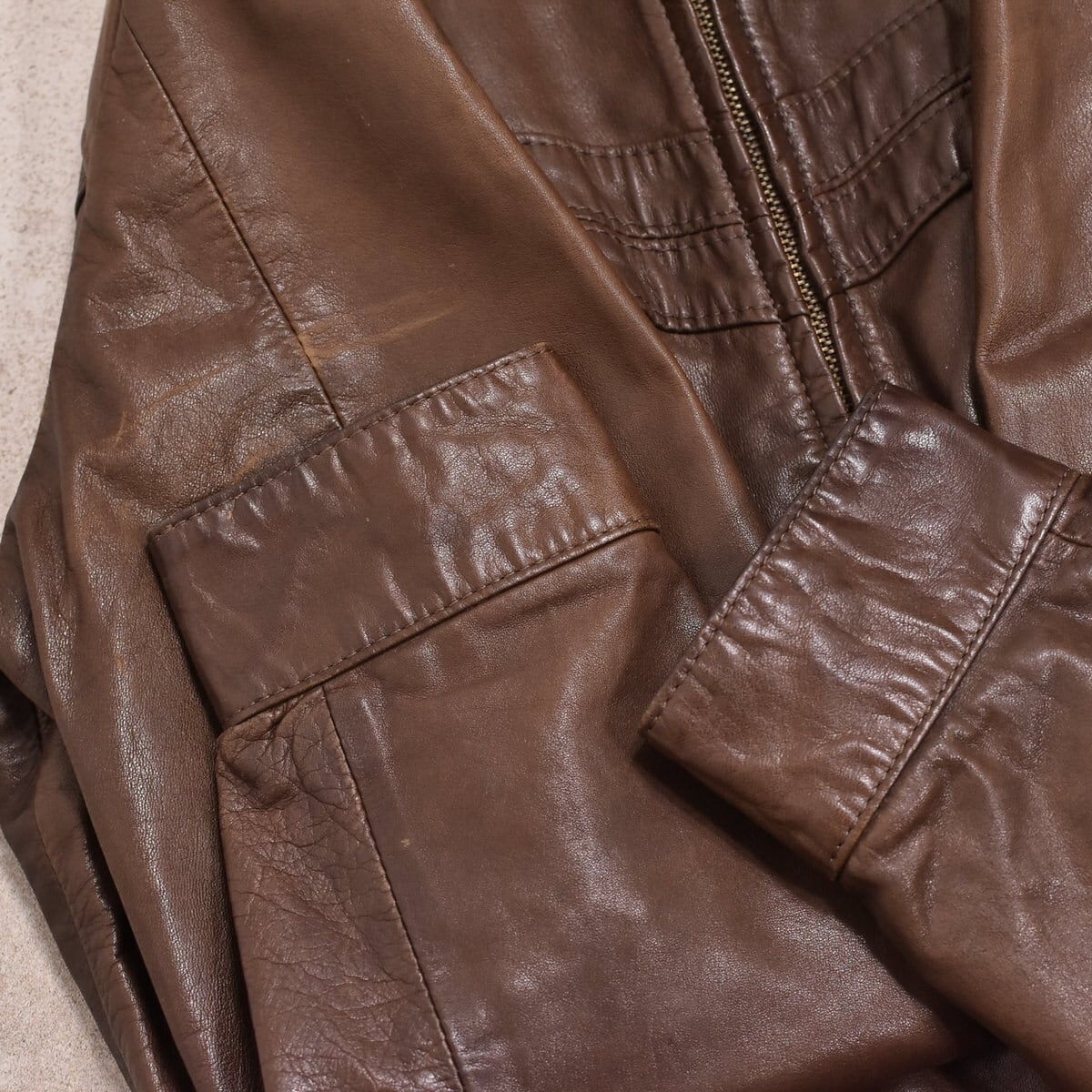 80~90s BORGO オールドデザイン 襟付き シングルレザー 80~90s BORGO オールドデザイン 襟付き シングルレザー