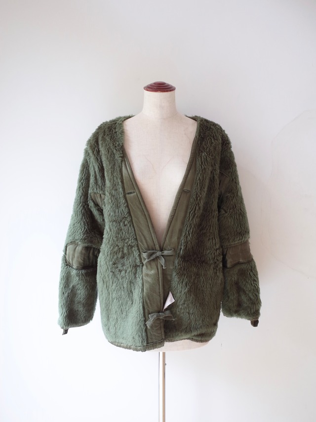 70s Greece military boa liner jacket