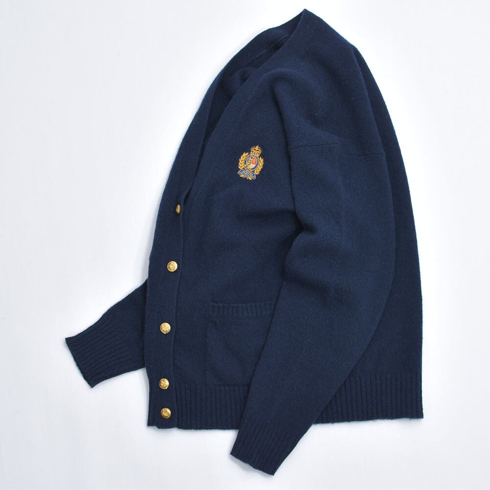 90s～ Ralph Lauren ラルフローレン エンブレム ロゴ刺繍 ウールニット