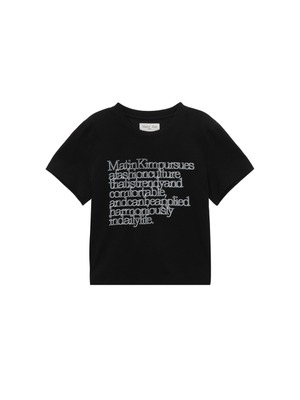 [MATIN KIM] THIN TYPO TOP IN BLACK