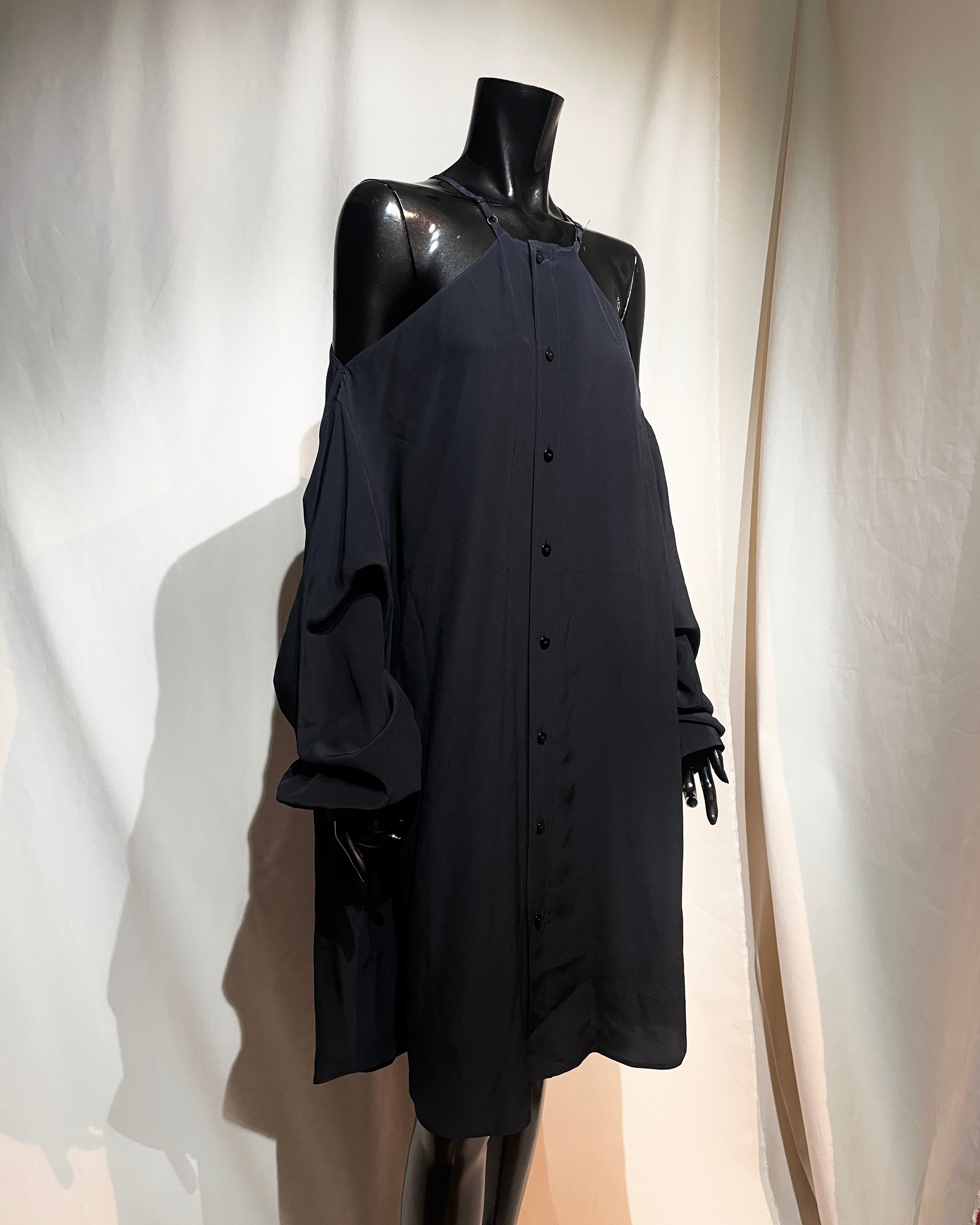 S/S2019 Maison Margiela - Deconstructed Off-Shoulder Shirt Dress