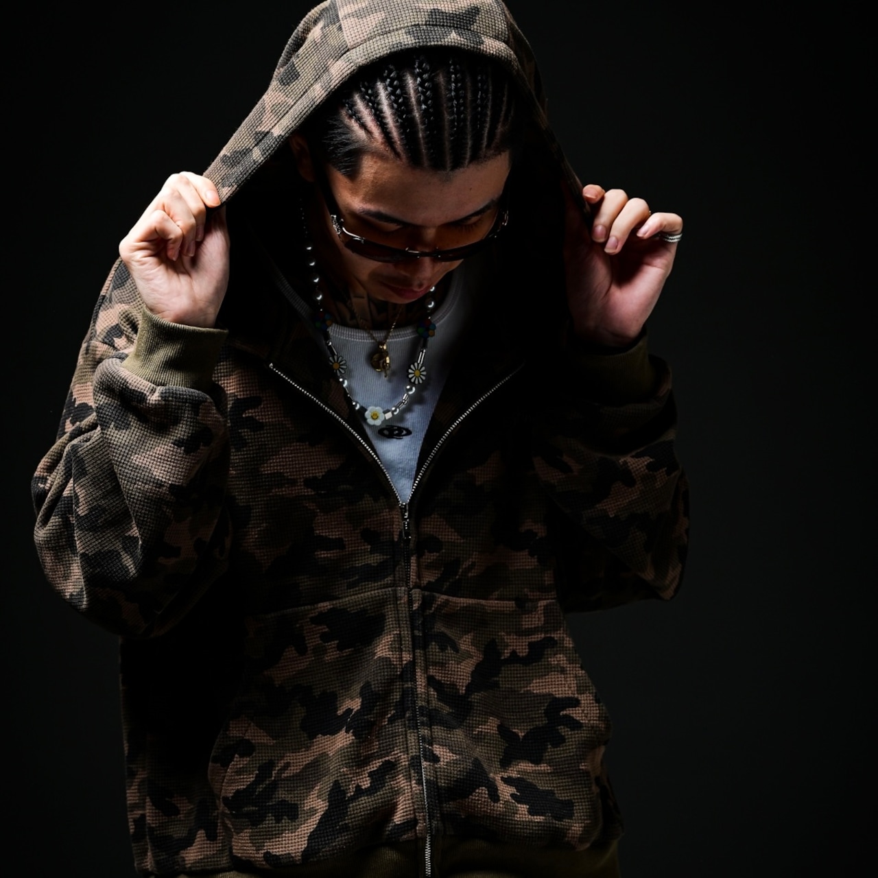 ESSENTIAL LOGO THERMAL ZIP HOODIE