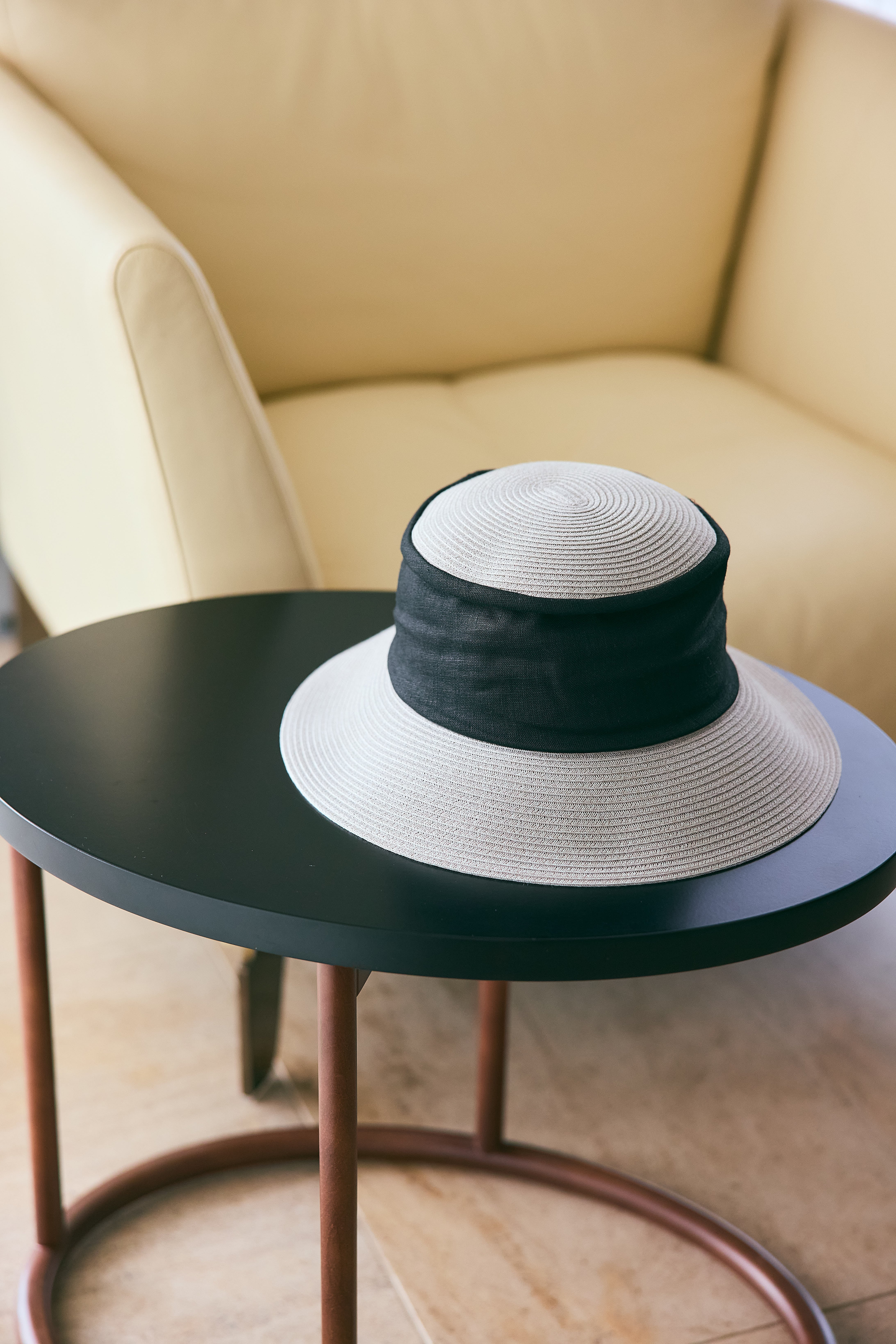 帽子 THE9SHOP SummerHat SOLEIL 丸めて洗える SUMMER HAT soleil ナチュラル×黒 | THE9SHOP