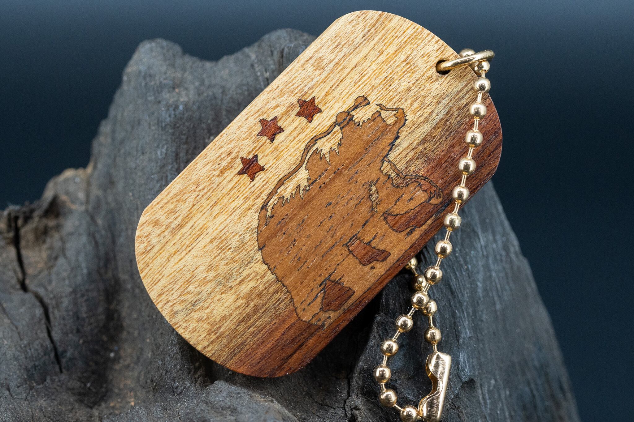 【蝶の樹】 モパネ ツートン ドッグタグ 象嵌 星明り