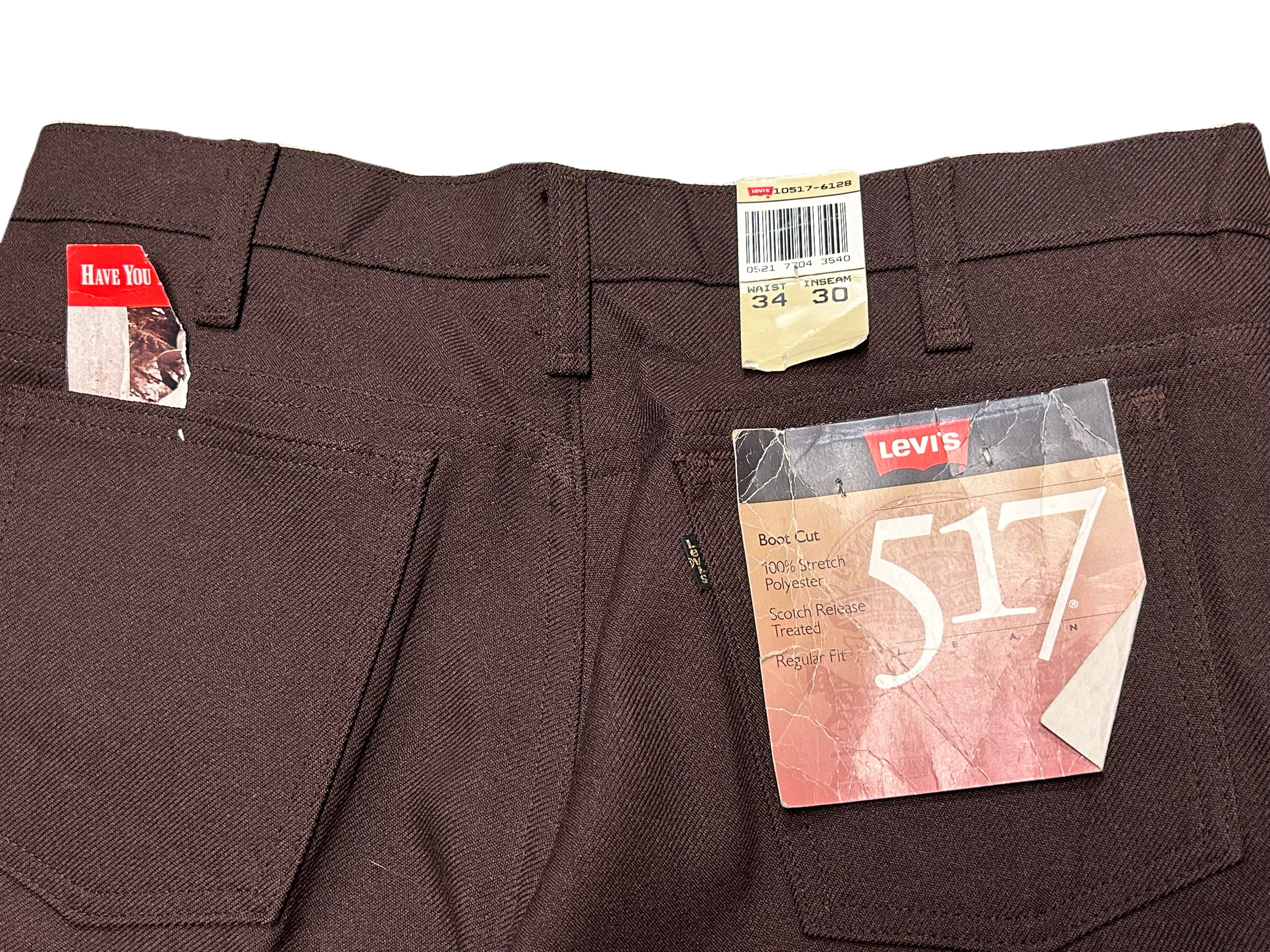 デッドストック 90s Levisリーバイス 517 スタプレ ブラウンW34 デッドストック 90s Levis リーバイス 517 スタプレ ブラウン【W34