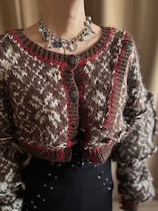chocolate nordic pattern remake knit cardigan-5074-11