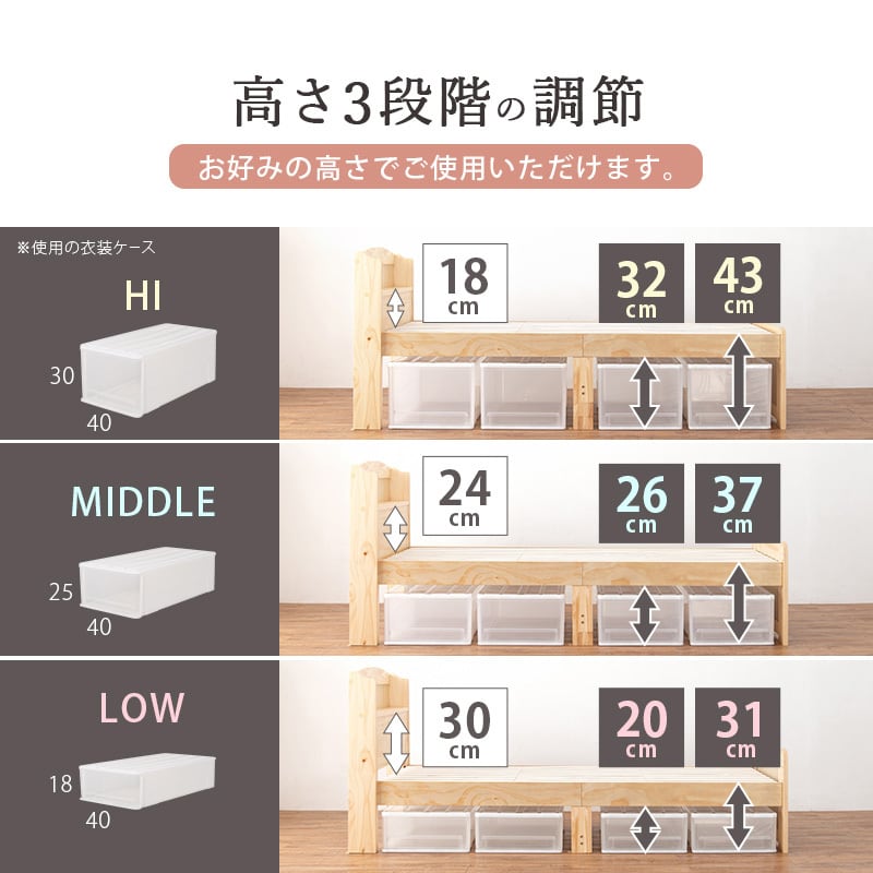 【組立式】宮棚付きセミシングルショートベッド すのこフレーム ポケットコイルマットレスセット 3色展開 一人暮らし ワンルーム 幅85cm