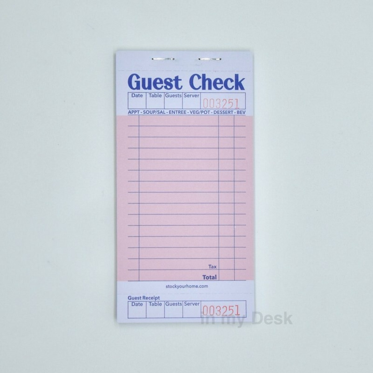 アメリカ直輸入＊ 【 Guest Check 】ゲストチェック オーダー帳 お会計 