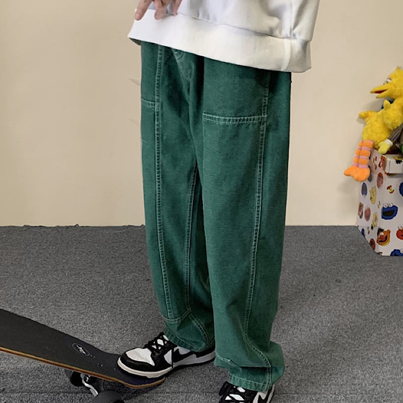良質 スケーターパンツ イージーパンツ 韓国ファッション 英字プリント