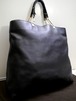 美品18万◆LANVIN PARIS ランバン メンズ A4～B4対応 ビジネス可 デザインハンドル レザー トート バッグ 黒◆ コレクションラインの存在感