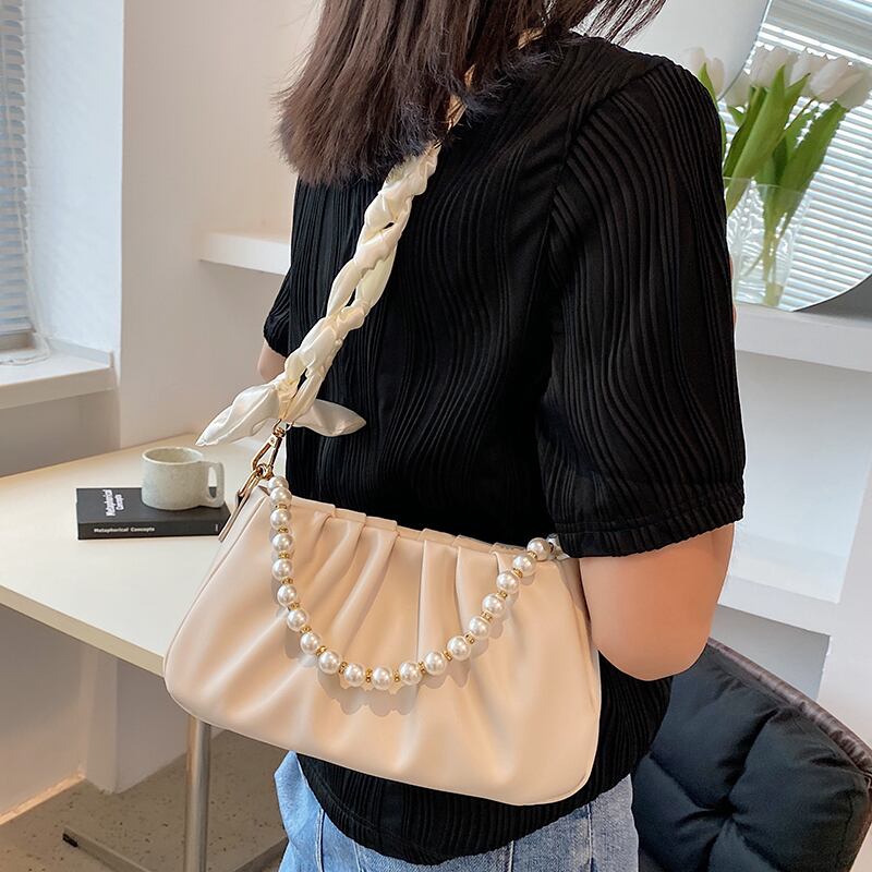 ホワイトパールチェーン サマー 夏物 真珠 メッセンジャーバッグ Tiancai_Wing_Bag41779013157