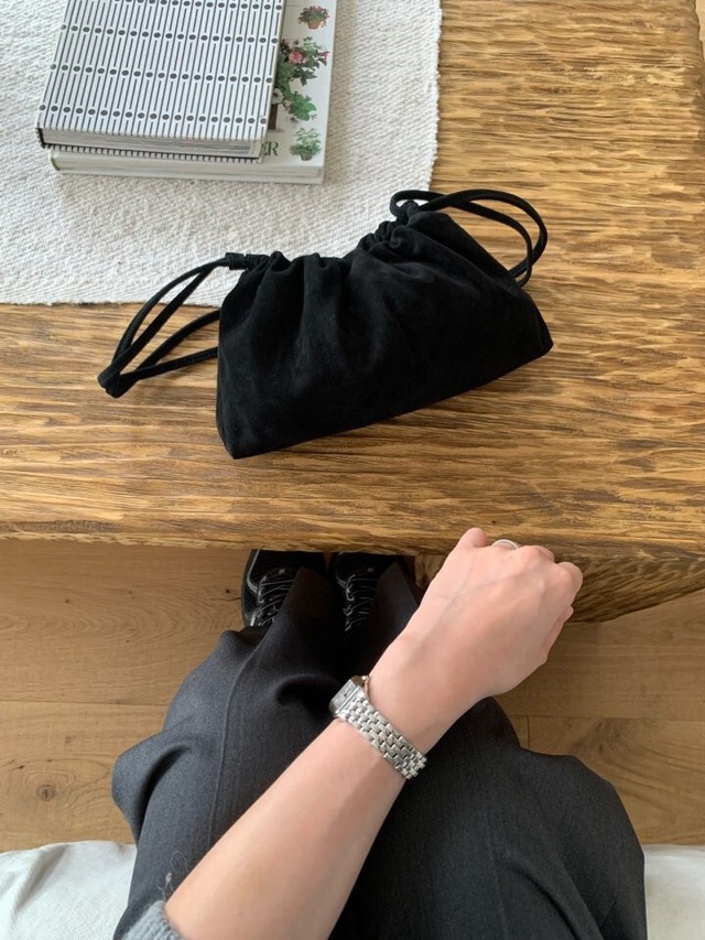 (予約) fl lanel / Leather string bag 2color