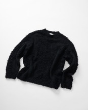 Poodle Shaggy Intarsia Pullover Knit