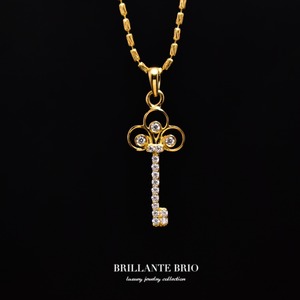 【K10】key diamond necklace