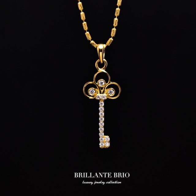 【K10】key diamond necklace