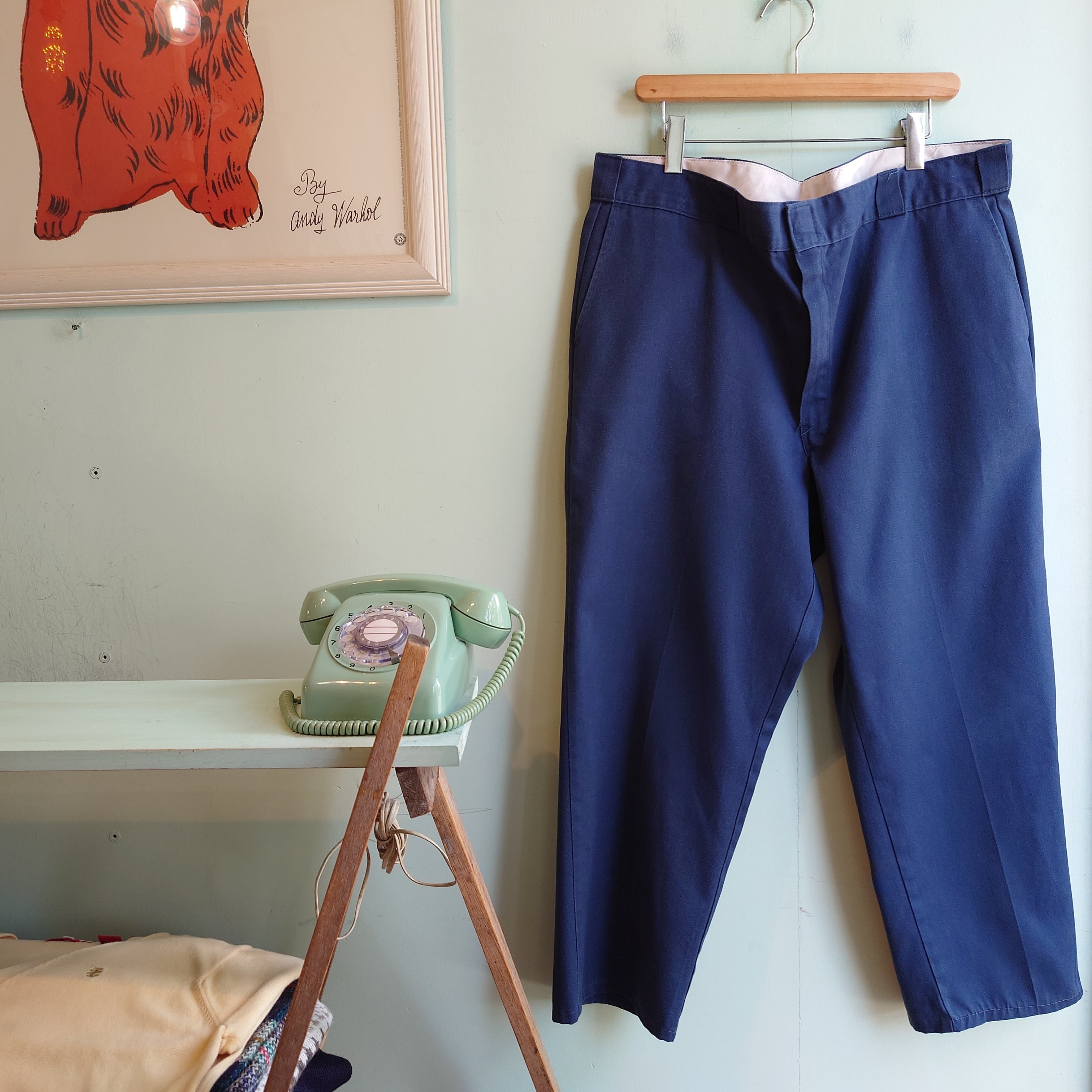 Dickies 〜90s 874 ワークパンツ ワークスラックス ネイビー オーバー