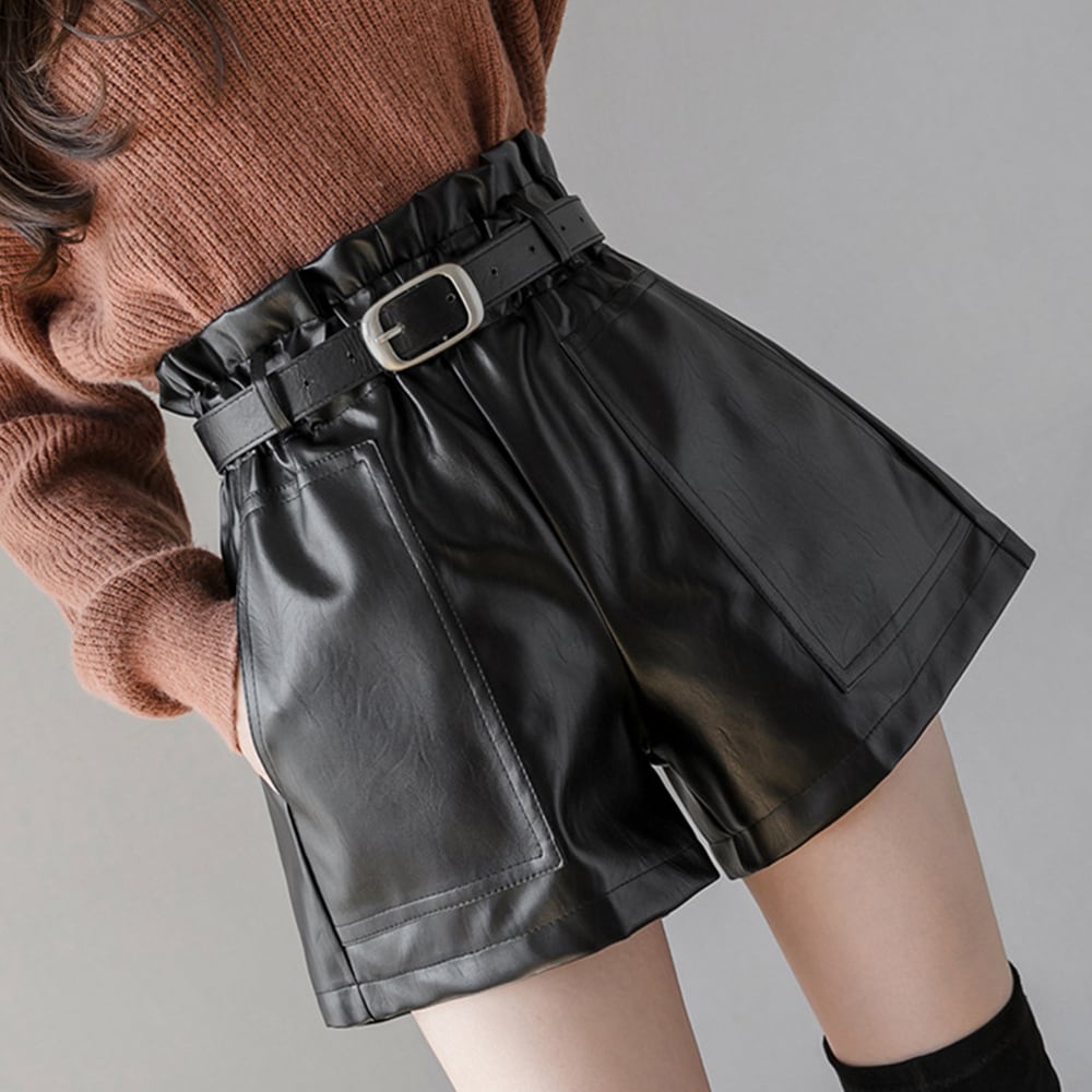 日本倉庫即納】 PUレザー ショートパンツ レディース | mm Shop