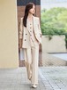 スーツ レディース セットアップ 洗える パンツスーツ Vネック 長袖 ロング丈 ビジネス リクルート オールシーズン 春 夏 秋 冬 大きいサイズ 上品 入学式 ジャケット ワイドパンツ 2点セット