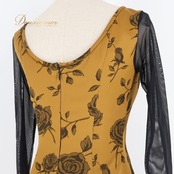 社交ダンス 衣装 ワンピース ドレス in the MOOD インザムード パーティ レース 花柄 高級感 上品 軽い ゴールド 黒 金 茶色 ゴールド系 ベージュ系 ブラウン系 フォーマル 上品 スタイリッシュ 日本製