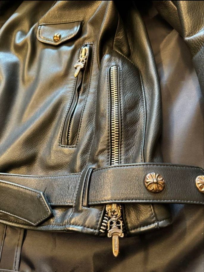 CHROME HEARTS クロムハーツ ライダースジャケット SLUFF LTHR VJ