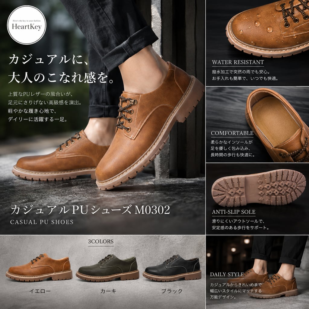 カジュアルPUシューズ(3color) M0302