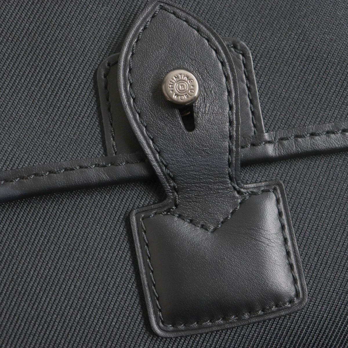 極美品 ハンティングワールド ボストンバッグ 旅行バッグ レザー 黒