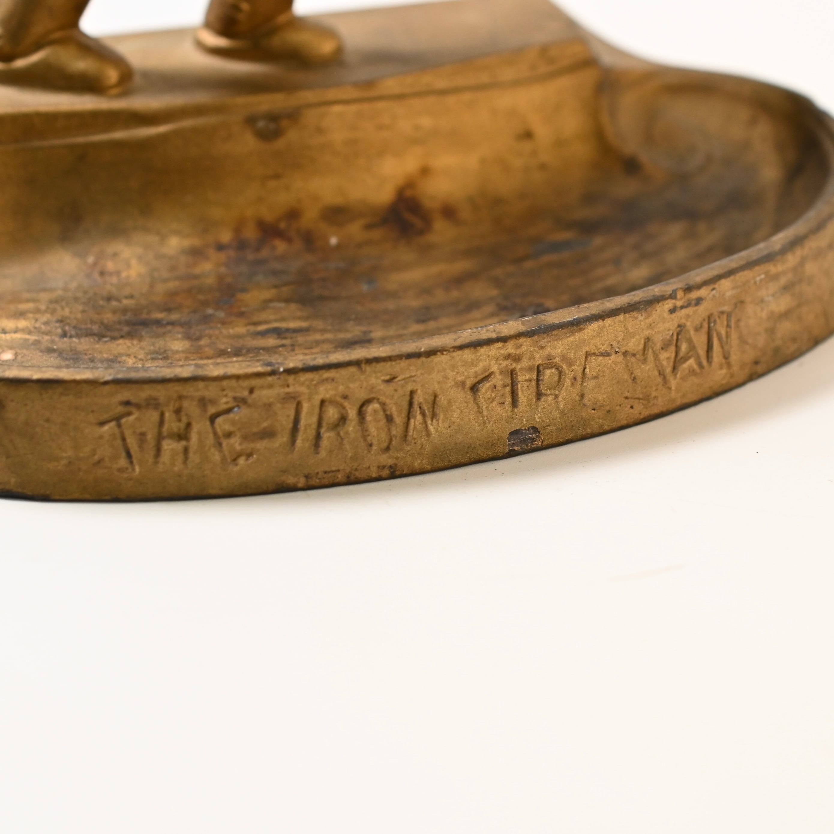 20's~ Vintage Iron Fireman Advertising Ashtray | Button Works