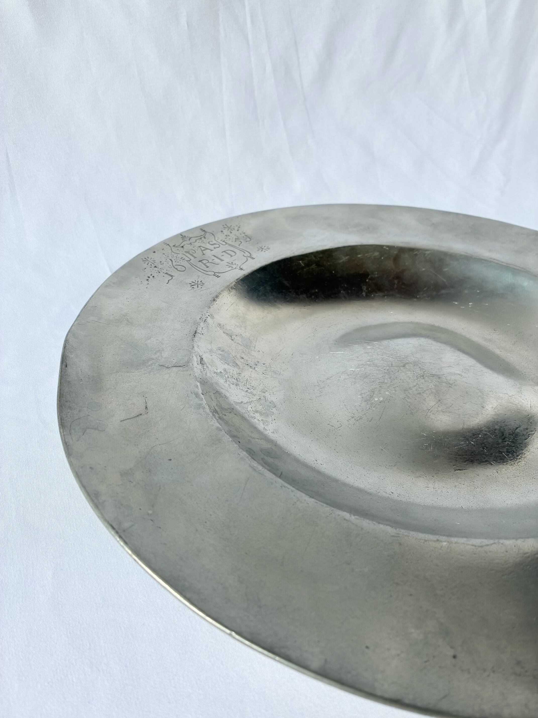 NORWAY Antique “Askvoll Brug”Pewter Tray | CARBOOTS
