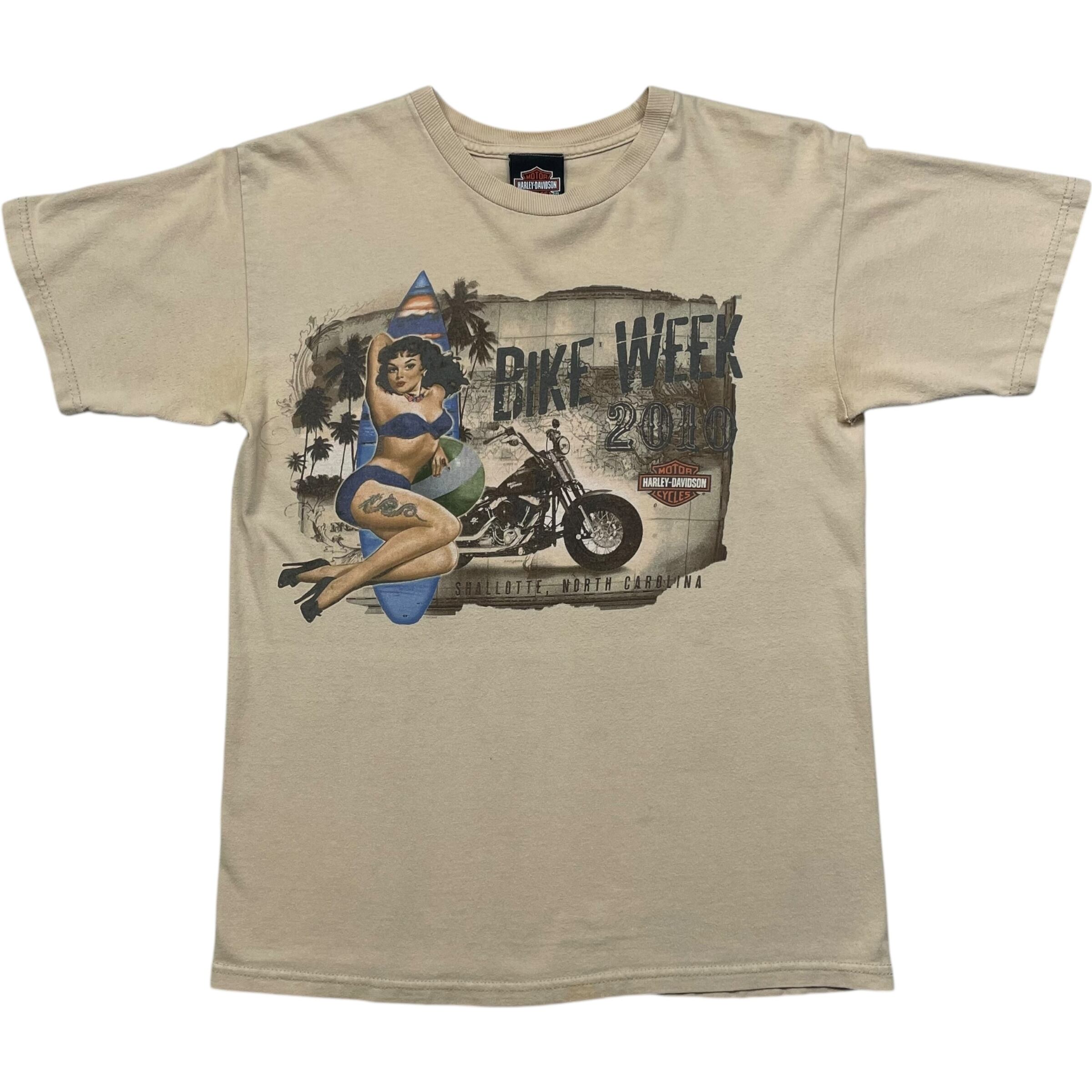 《M》 Harley-Davidson ハーレーダビッドソン Tシャツ 両面プリント ベージュ no.7683