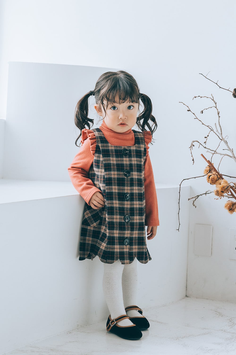 スカラップ2WAYジャンパースカート〈Check〉 | Coquette