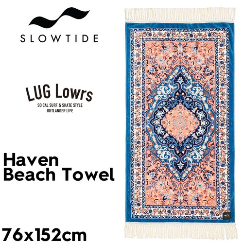 SLOWTIDE スロータイド ビーチタオル 大判タオル バスタオル コットンタオル 総柄 ラグ柄 サーフ 海 プール キャンプ アウトドア HAVEN BEACH TOWEL GUAVA 30×60インチ STRP079 日本代理店正規品