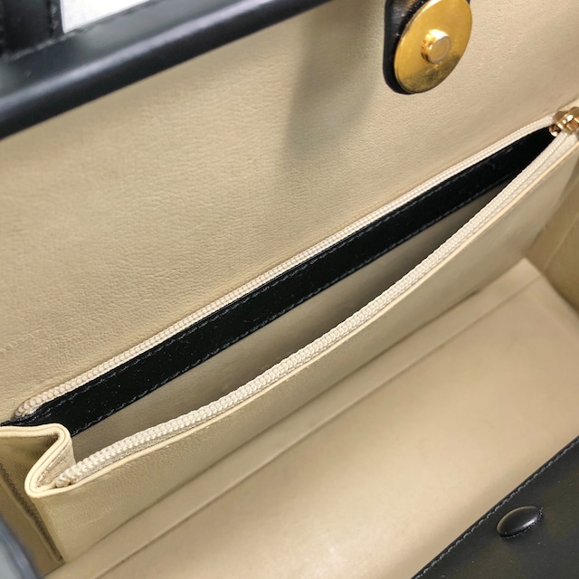 LOEWE ロエベ ハンドバッグ ブラック ロゴ レザー vintage ヴィンテージ オールド ru2436