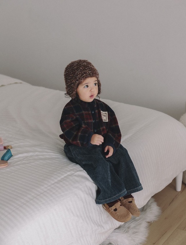 予約⌇onu/ Wide fleece-lined denim pants