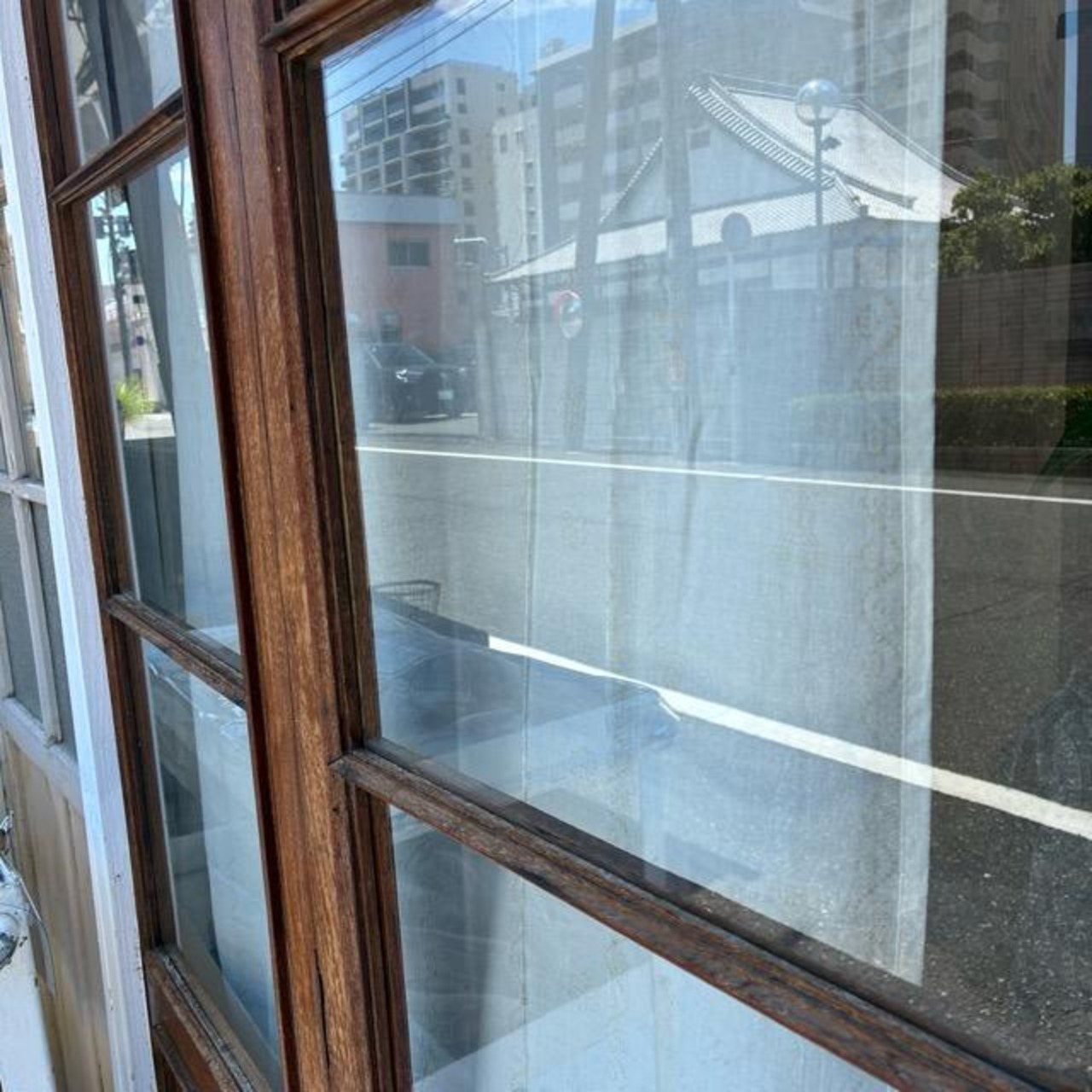 India Gold Block print curtain White　インド　ゴールドブロックプリントフラワーカーテン　ホワイト　98×172cm　間仕切り　暖簾　コットン　木版