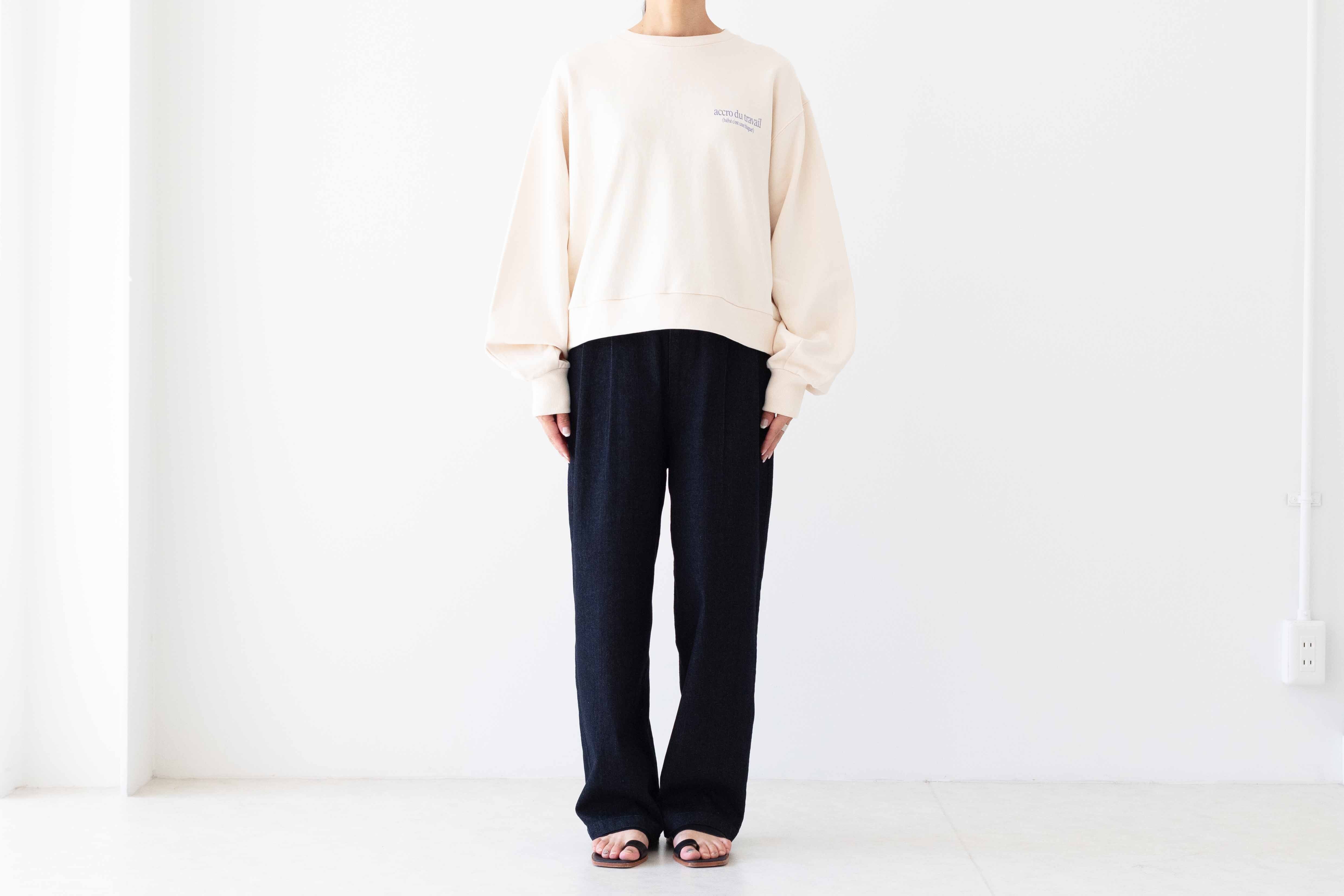 コンパクトライト裏毛 - 袖タックプリントスウェット(acro du travail)