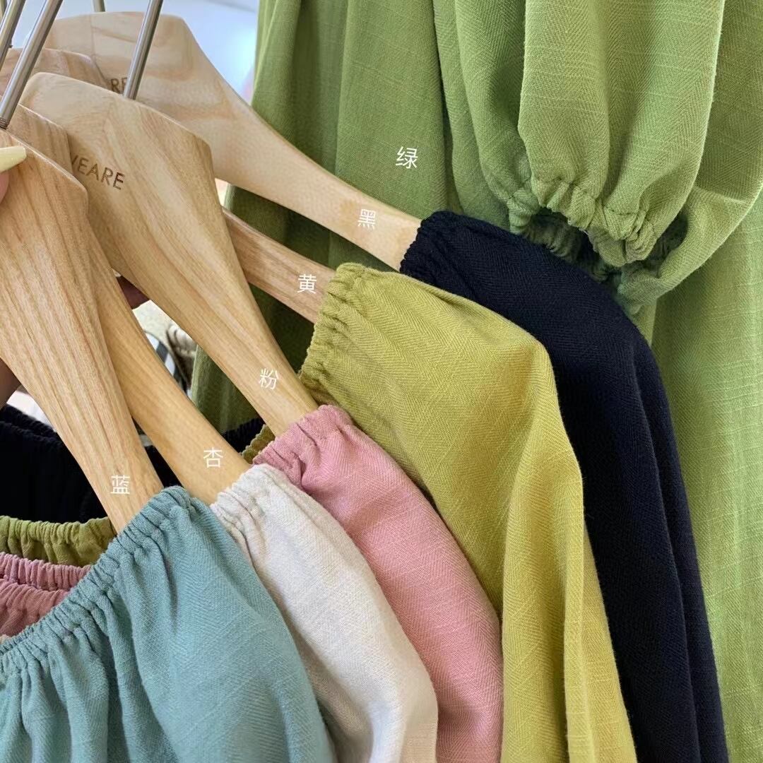 リネンブレンド カラースモック　AJ22085-9961