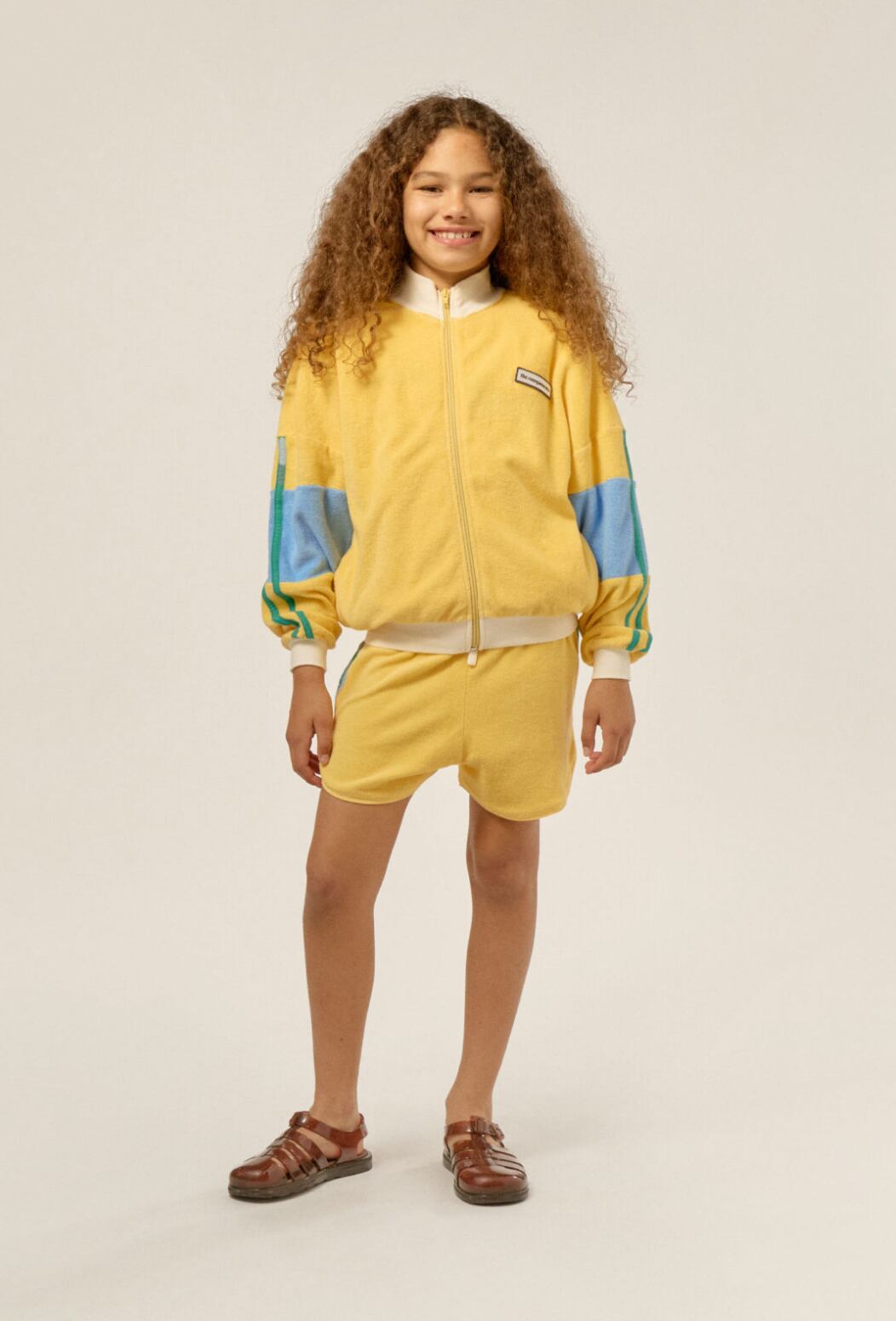 Last 9-10y【the campamento】Yellow Color Block Kids Zipped