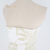 フラダンス 衣装 ワンピース ドレス マカマカ ホワイト系 カーキ系 MakaMaka チューブトップ アシンメトリー ツーカラー かわいい 華やか 鮮やか 明るい きれい 淡い ダンス衣装 ハワイアンダンス レディース ハワイアン ハワイアンプリント 練習