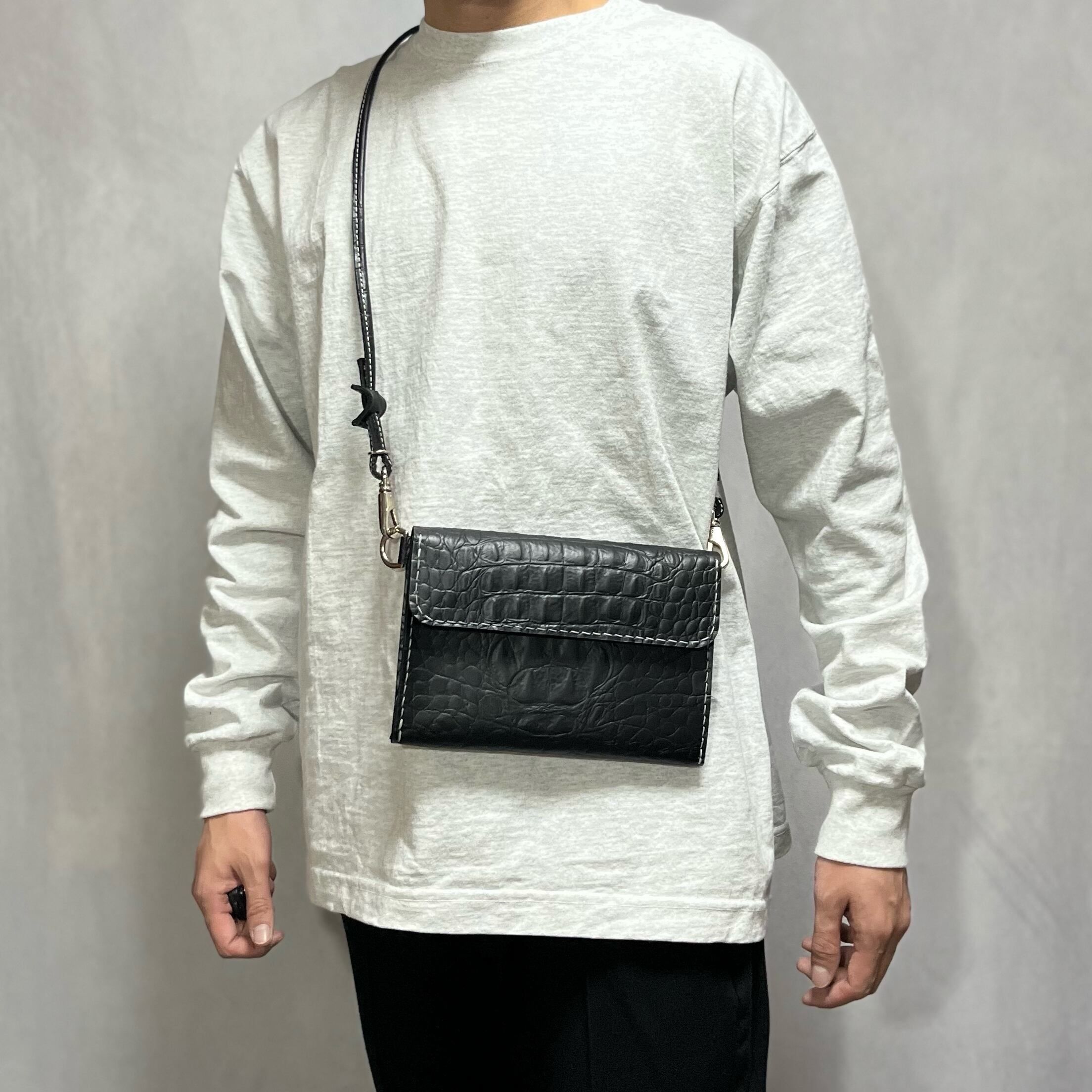 クロコ型押しレザーサコッシュ | VESERATE 