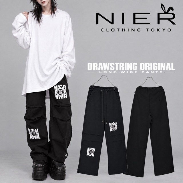《月末新作半額PRESENT》MENS DRAWSTRING LONG WIDE PANTS