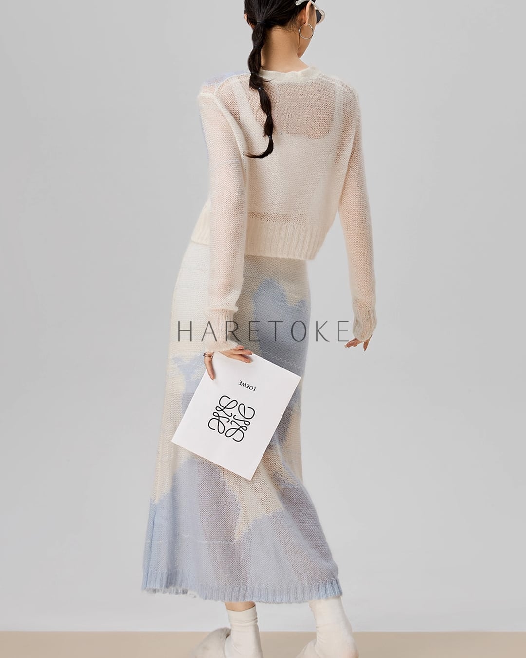 グラデーションモヘアニットセットアップ KN481028 | ハレトケ HARETOKE