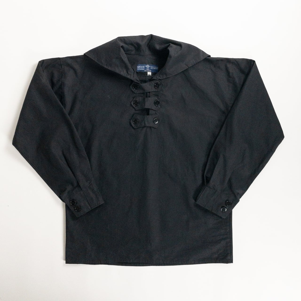 1980-90s "German Vintage" Black Cotton Pullover Sailor Shirt