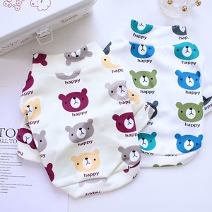 【PET】2色展開クマさんの総柄ハイネックTシャツ
