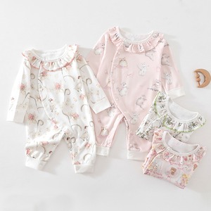 【BABY】キュートフラワーロンパース