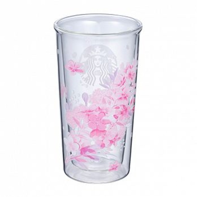 送料無料 台湾starbucks 桜シリーズ ダブルウォールグラス スタバ 台湾 グラス さくら グラスマグ 笑天