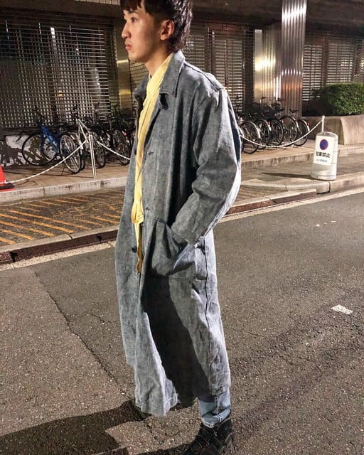 80's denim long coat